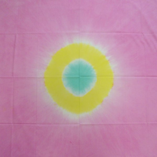 画像1: WA3淡いピンク×黄色×エメラルドグリーン70cmx70cm_076a (1)