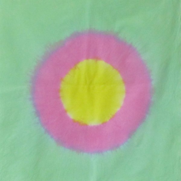 画像1: WA3淡いグリーン×淡いピンク×黄色50cmx50cm_076b (1)