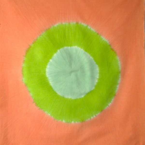 画像1: WA3サーモンピンク×黄緑×淡いグリーン50cmx50cm_093 (1)