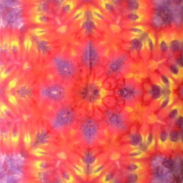 画像1: TDスペシャルタイダイ紫×黄色×赤100cm×100cm_908 (1)